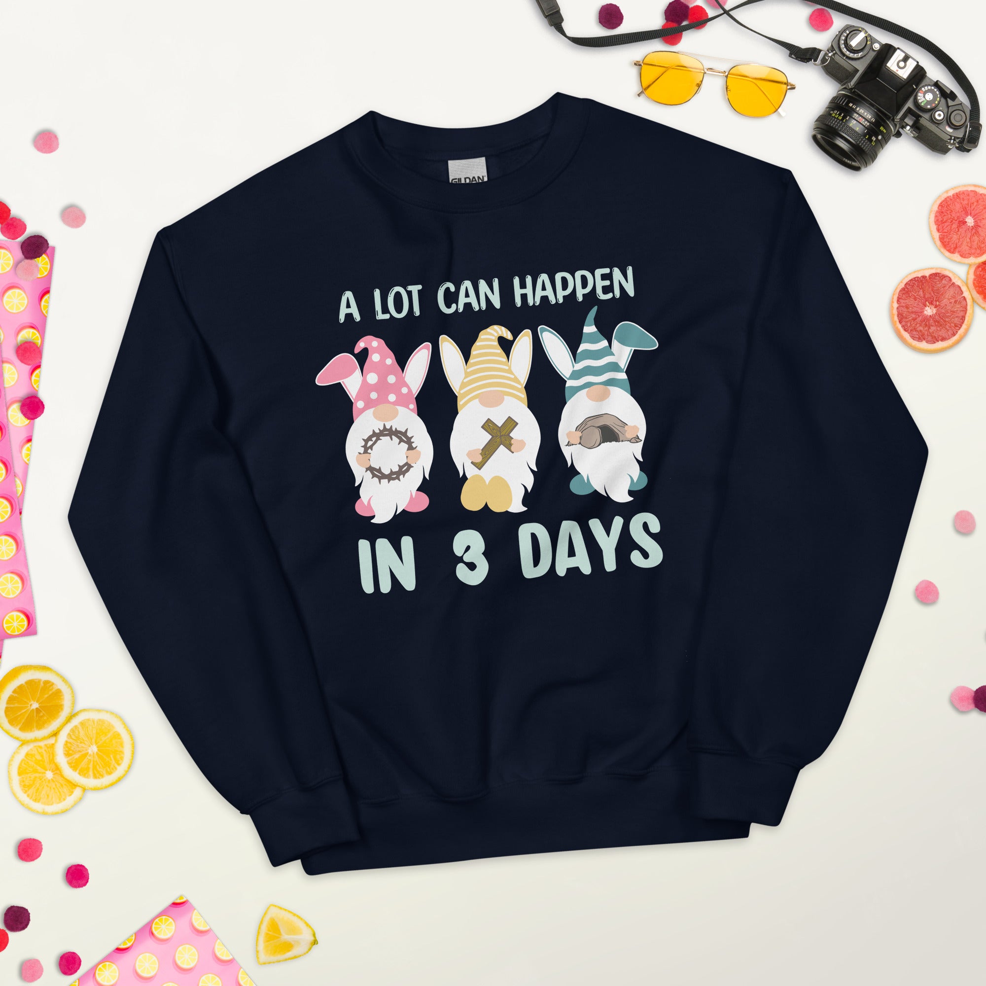 A Lot Can Happen in 3 Days Sweatshirt, Funny Easter Shirt, Jesus Sweater, Gifts for Easter, Easter Gnome Sweatshirt, Jesus Easter Gift Shirt