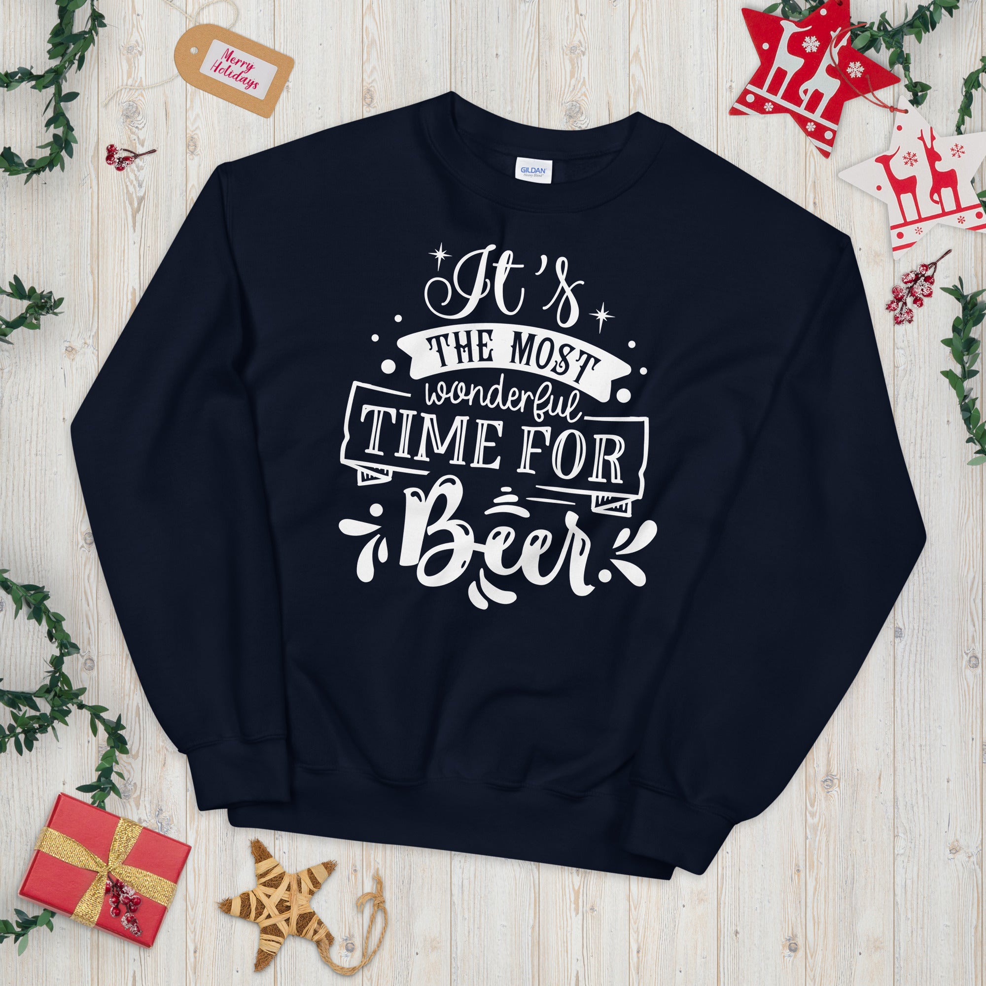 It's The Most Wonderful Time For A Beer Sweatshirt, Christmas Beer Sweater, Husband Christmas Gift, Beer Lover Gift, Christmas Beer, Xmas - Madeinsea©