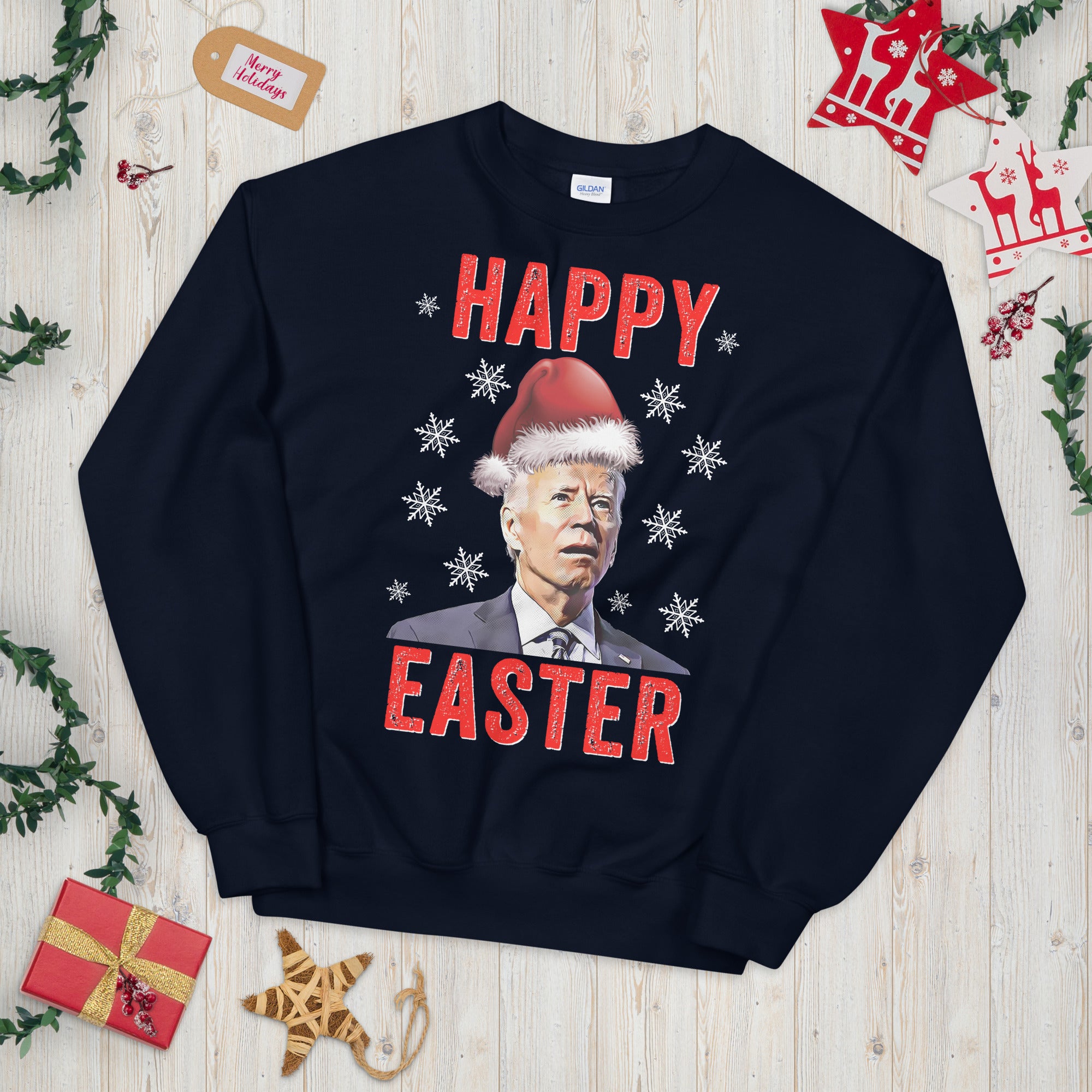 Ugly Christmas Sweater, Christmas Sweatshirt, Biden Xmas Sweater, FJB Sweater, Confused Happy Easter Christmas Sweater, Republican Xmas Gift - Madeinsea©