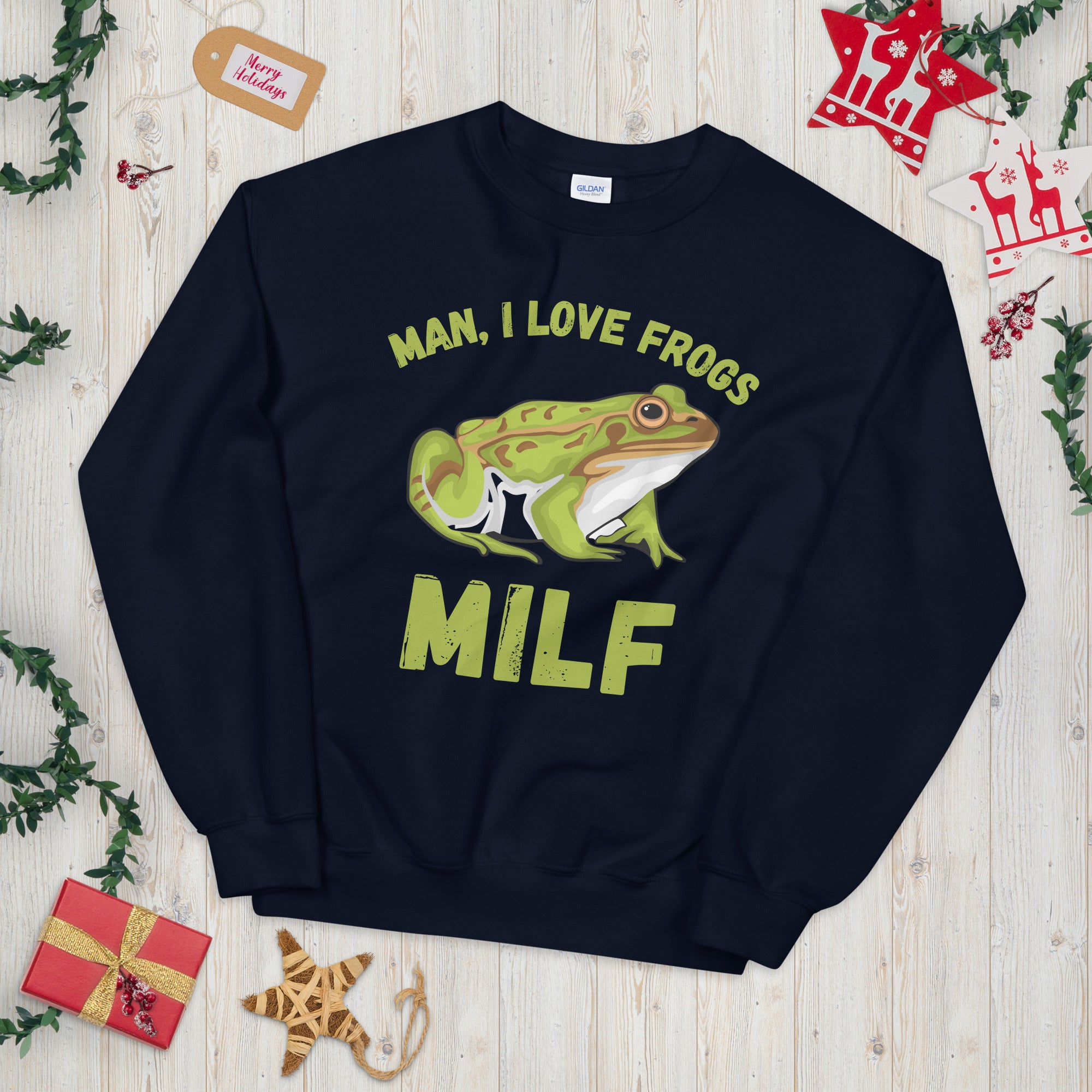 Sweat-shirt drôle d'homme MILF J'aime les grenouilles, chemise MILF Frogs, pull MILF Meme, chemise Frog Meme, cadeaux pour les amoureux des grenouilles, sweat-shirt humoristique Frogs