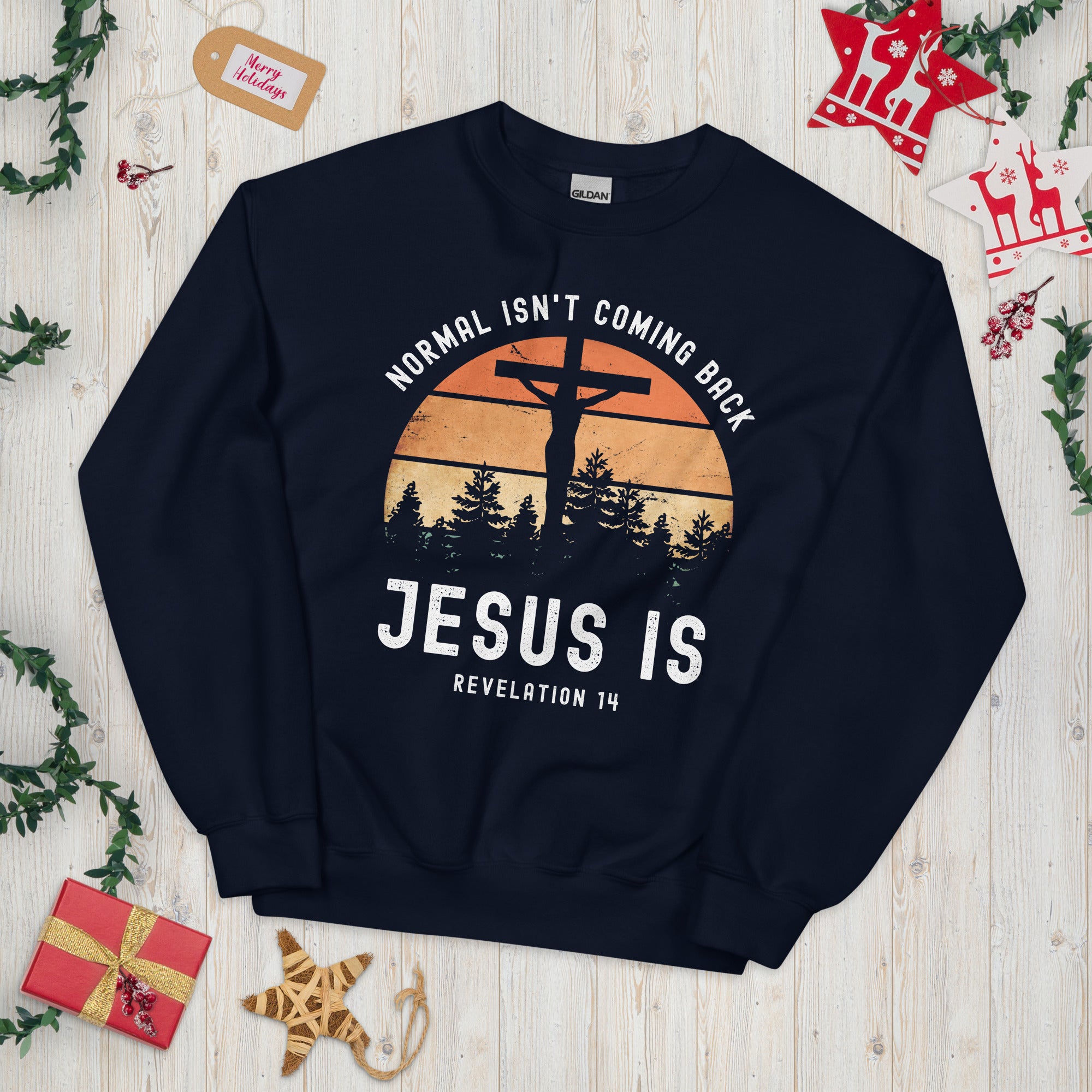 Normal Isn't Coming Back Jesus Is, Revelation 14 Sweatshirt, Bible Verse, Jesus Sweater, Faith Shirt, Religious Shirt, Motivational Gifts