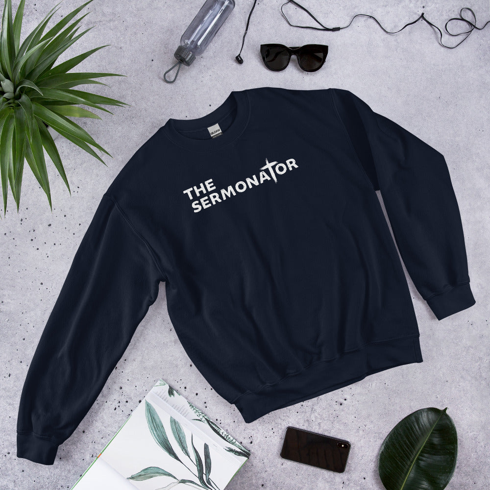 The Sermonator Sweatshirt, Funny Preacher Gift, Pastor Shirt, Missionary Sweater, Gifts For Pastor, Christian Preacher Crewneck Sweatshirt - Madeinsea©