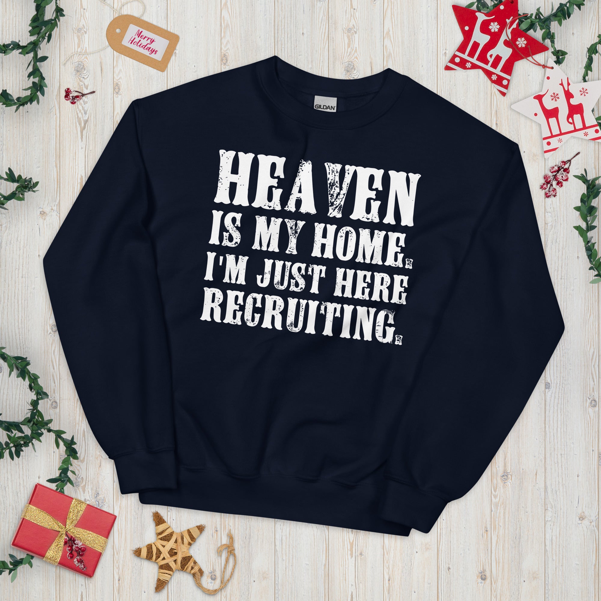 Heaven Is My Home I'm Just Here Recruiting Jesus Christian Shirt, Jesus Sweatshirt, Pastor Sweater, Christian Gifts, Funny Priest Shirt - Madeinsea©