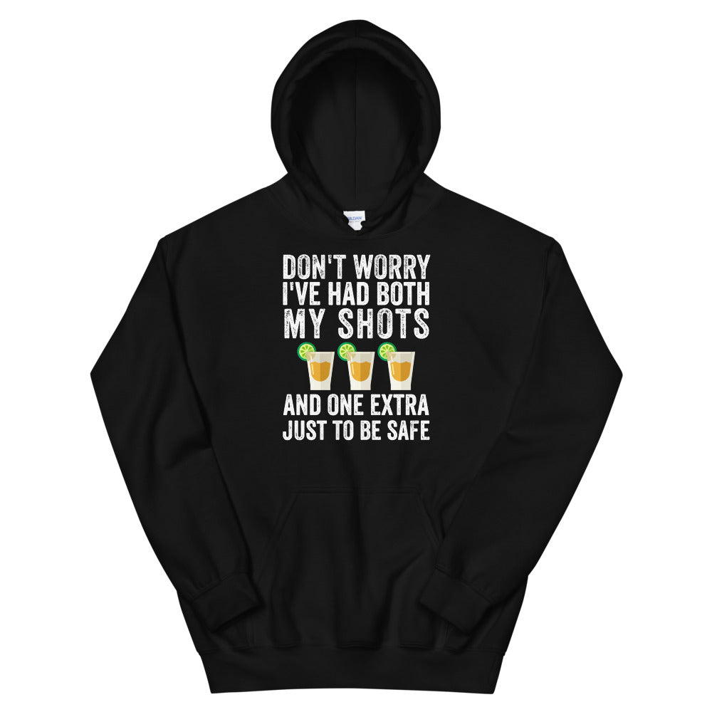 Don't Worry I've Had Both My Shots Hoodie Funny Tequila Vintage Hoodie, Booster shot, Third shot, Extra shot, Funny Vaccination Tequila Shot - Madeinsea©