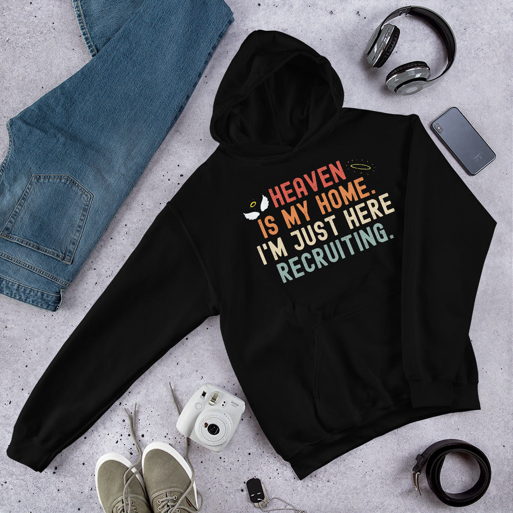 Heaven Is My Home I'm Just Here Recruiting Hoodie, Jesus Christian Hoodie, Priest Gifts, Heaven Shirt, Funny Religious Sweater, Jesus Christ - Madeinsea©