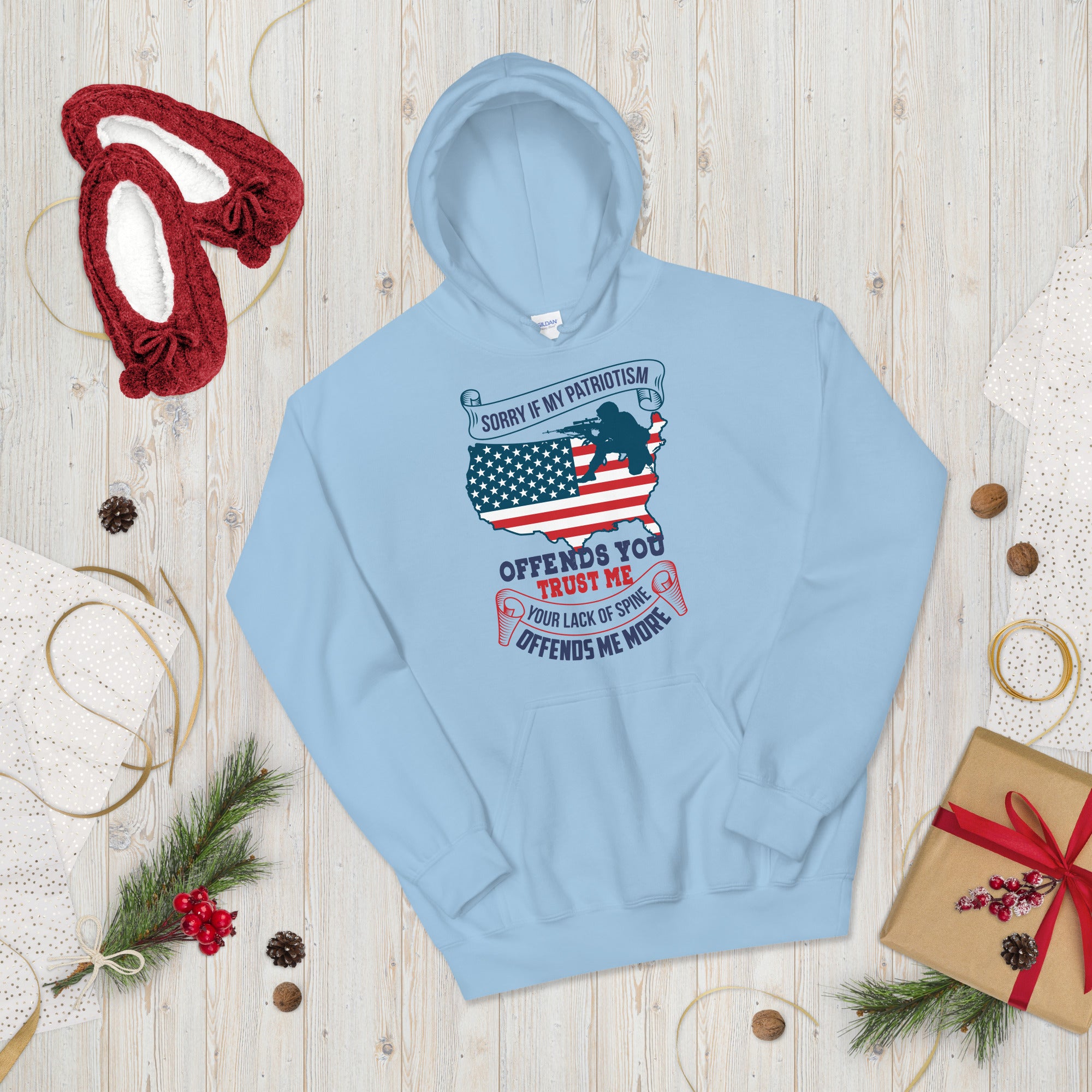 Sorry If My Patriotism Offends You, Sarcastic Patriotic Hoodie, 2nd Amendment Hoodie, USA American Flag, Patriotic Gifts, Pro Guns Hoodie - Madeinsea©