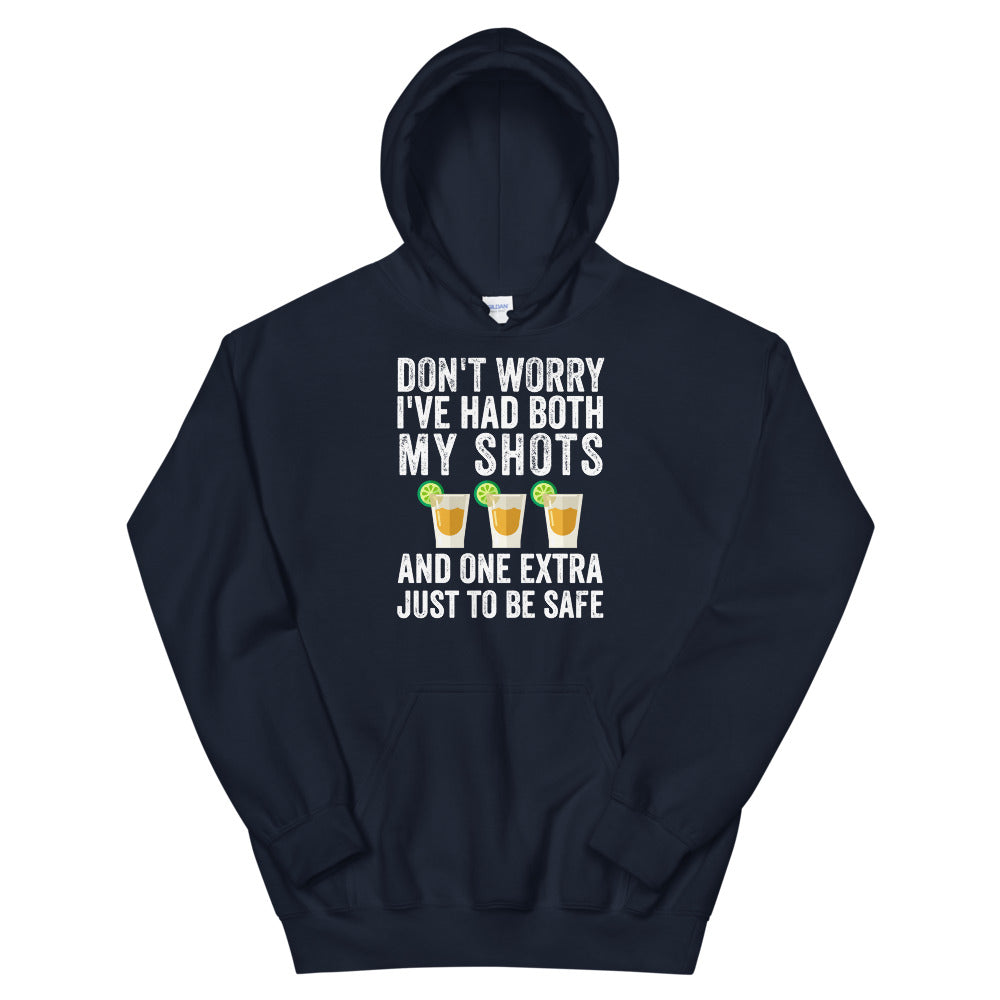 Don't Worry I've Had Both My Shots Hoodie Funny Tequila Vintage Hoodie, Booster shot, Third shot, Extra shot, Funny Vaccination Tequila Shot - Madeinsea©