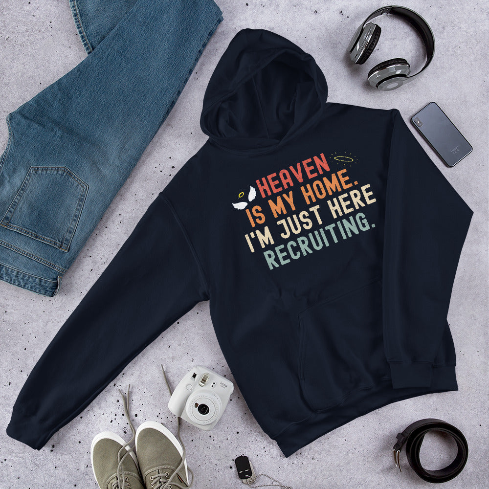 Heaven Is My Home I'm Just Here Recruiting Hoodie, Jesus Christian Hoodie, Priest Gifts, Heaven Shirt, Funny Religious Sweater, Jesus Christ - Madeinsea©