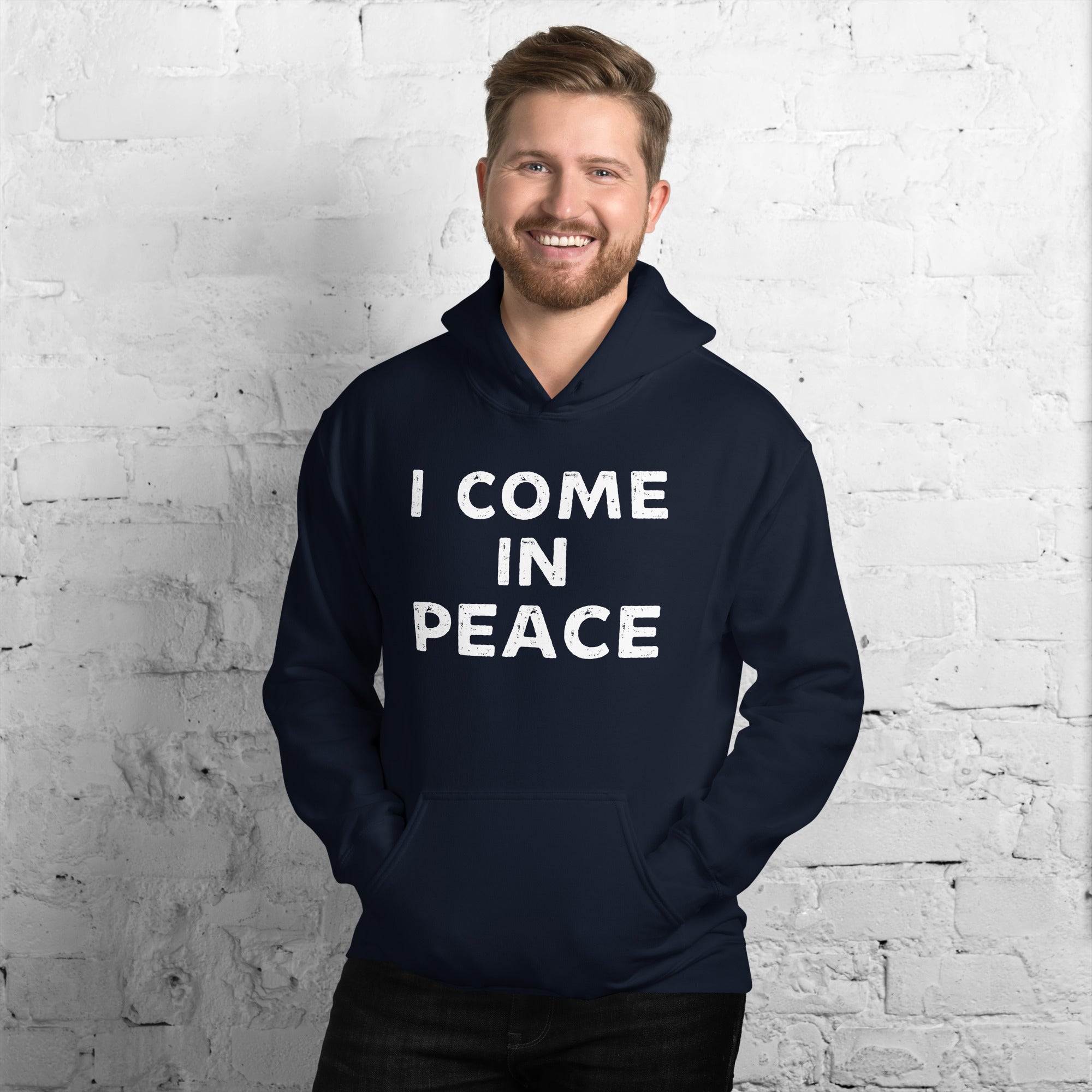 I Come In Peace Couple Hoodie, Im Peace Couple Shirt, Funny Matching Hoodies, Halloween Couples Hoodie, Matching Shirts For Halloween - Madeinsea©