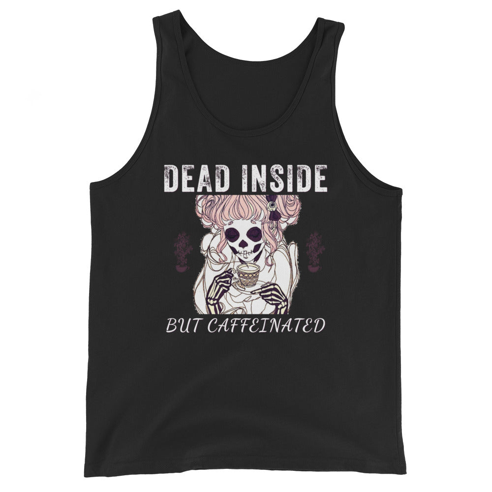 Dead Inside But Caffeinated | Caffeinated Tank top, Mom Life Top, Tired Mom tank top, Dead Inside Shirt, Caffeine Unisex Tank Top - Madeinsea©