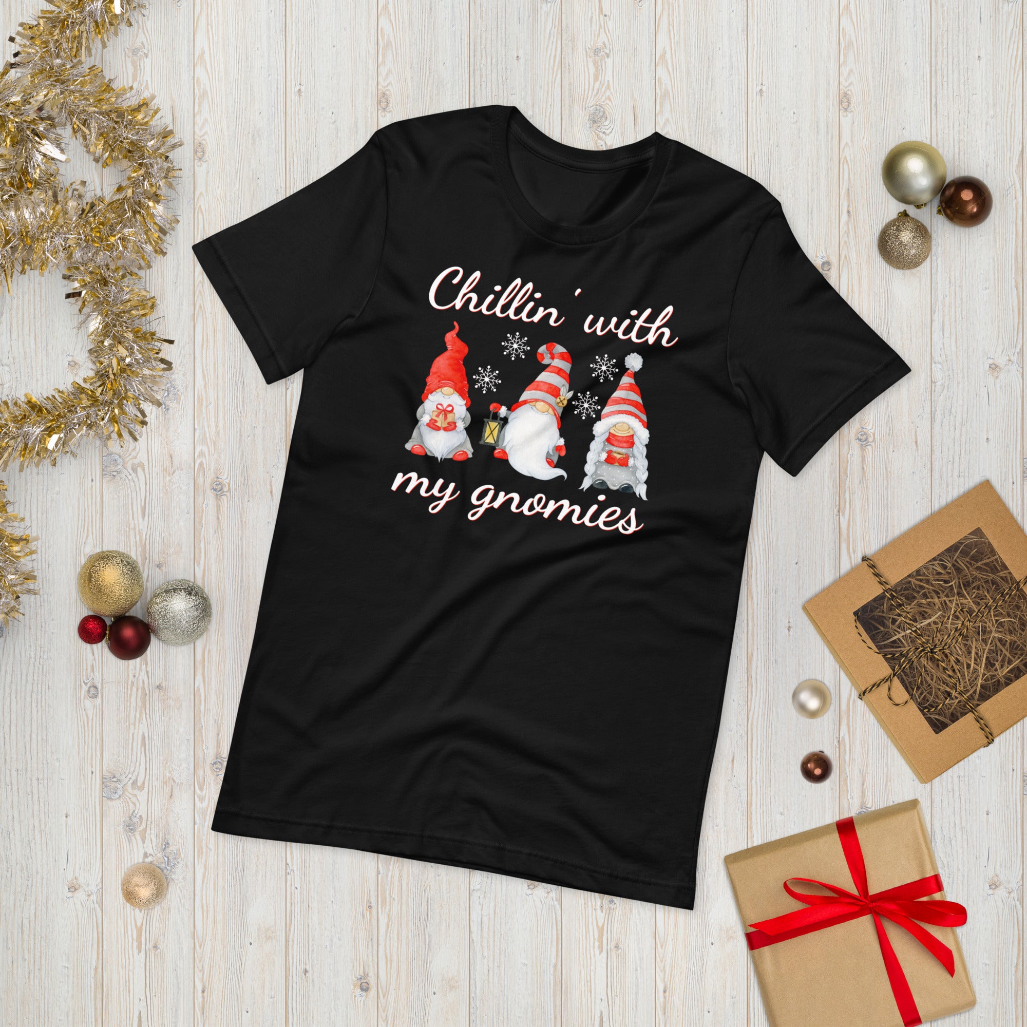 Chillin With My Gnomes Shirt, Lustiges Chilling Gnomes Shirt, Gnome Weihnachtsshirt, Gnome Shirt, Süßes Gnome Shirt, Winter Gnome Shirt