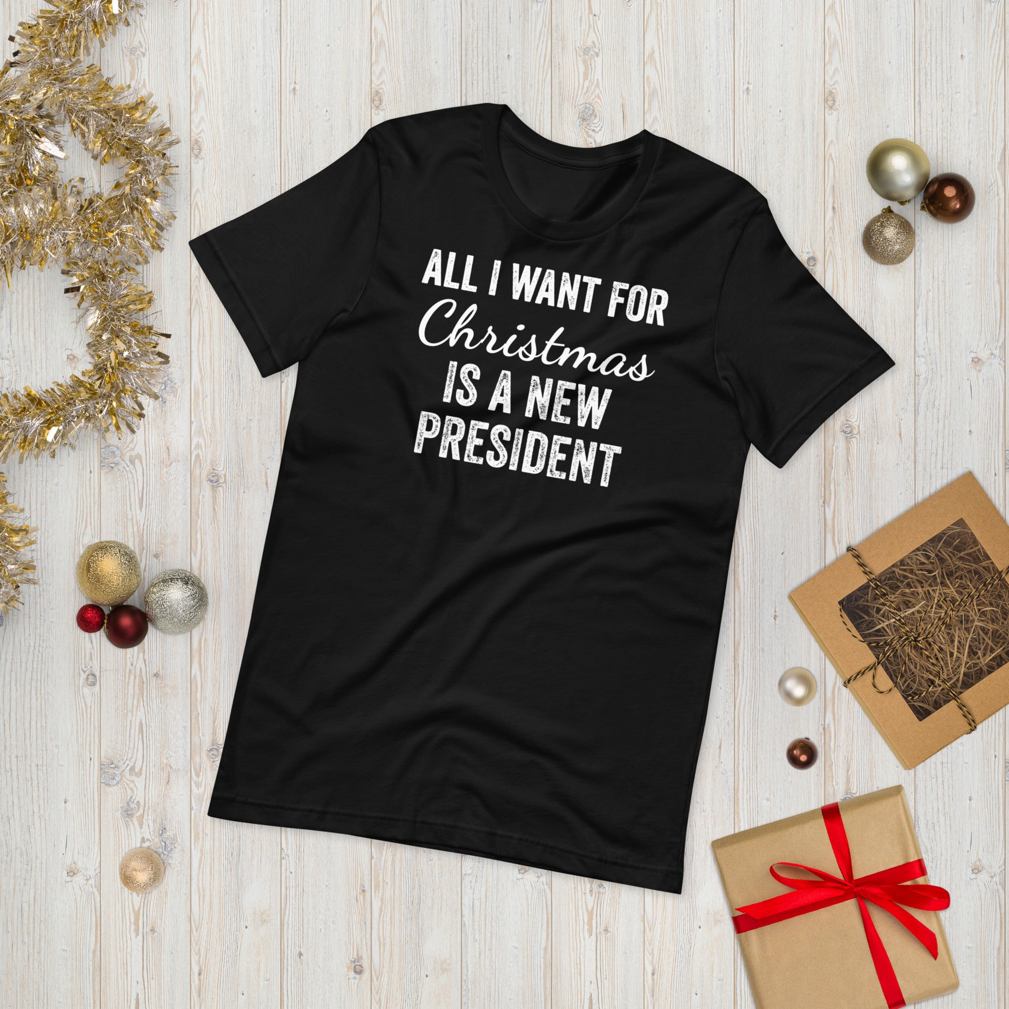 All I Want For Christmas Is A New President T Shirt, FJB Christmas Shirt, Christmas Gift, Anti Biden Gift, Christmas Pajamas, FJB Xmas Shirt - Madeinsea©