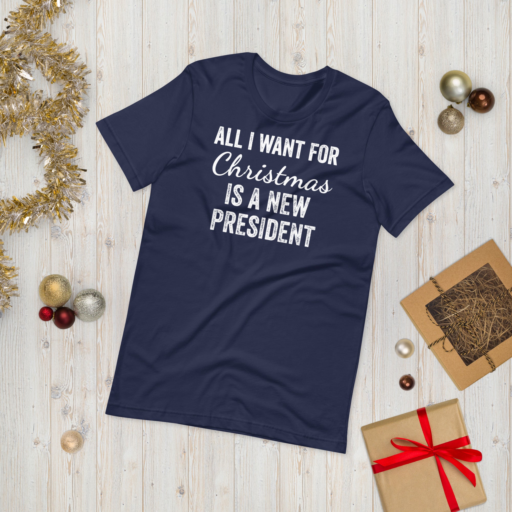 All I Want For Christmas Is A New President T Shirt, FJB Christmas Shirt, Christmas Gift, Anti Biden Gift, Christmas Pajamas, FJB Xmas Shirt