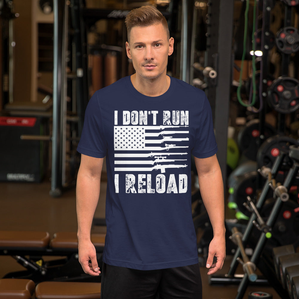 Funny 2nd Amendment Shirt, I Don't Run I Reload, Gun Lovers Gift, USA American Gun Flag Shirt, Republican Shirt, Patriotic Tshirt, Pro Guns - Madeinsea©
