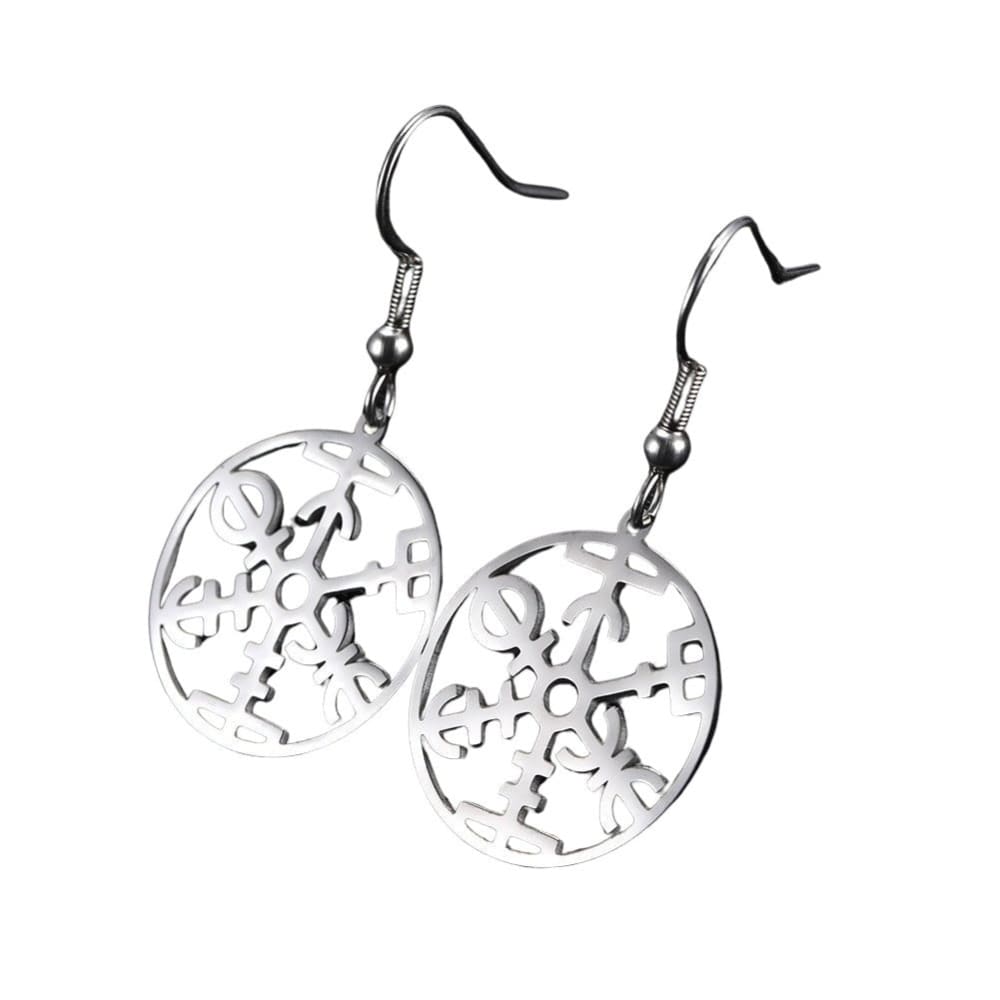 Viking Compass Drop Earrings