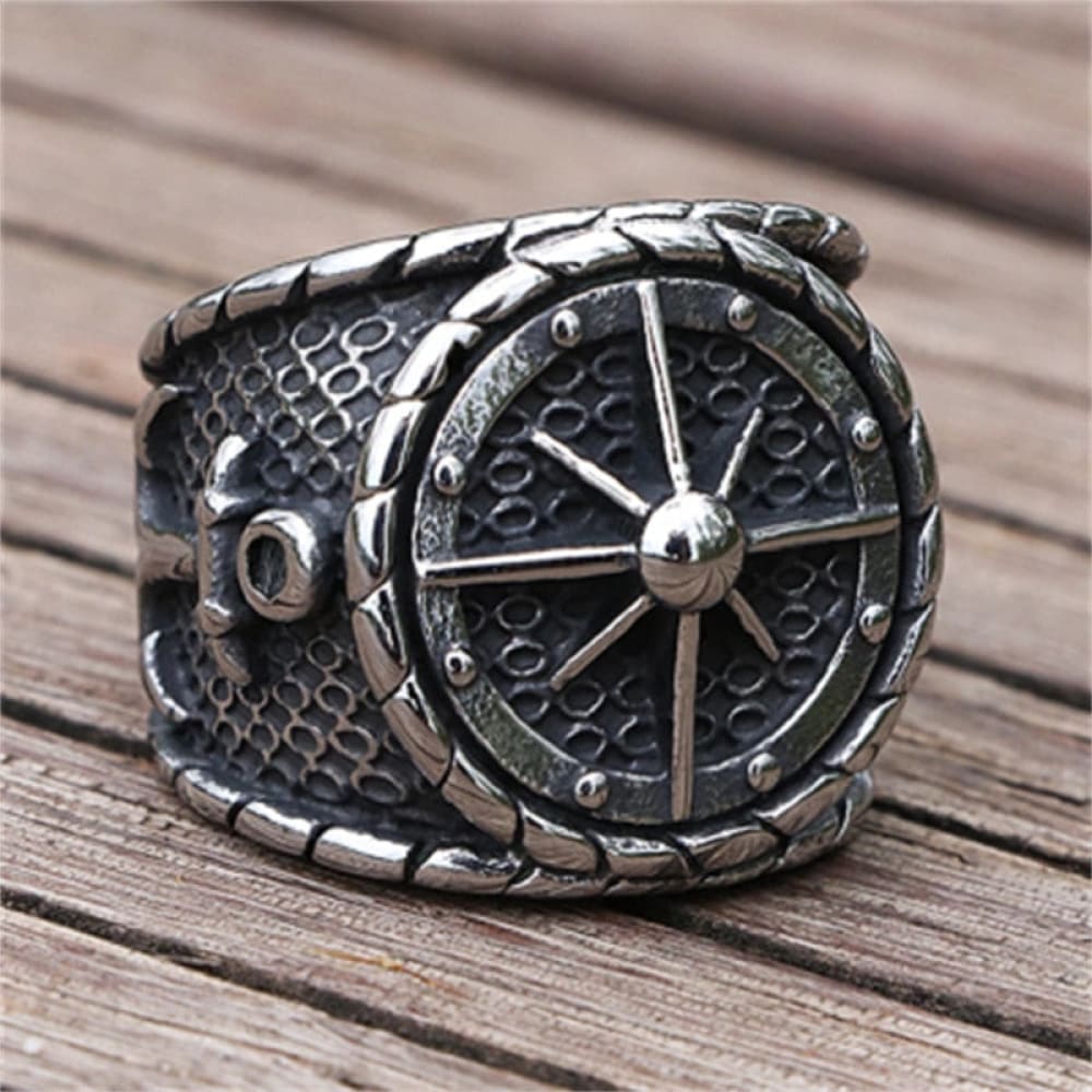Viking Stainless Compass Ring