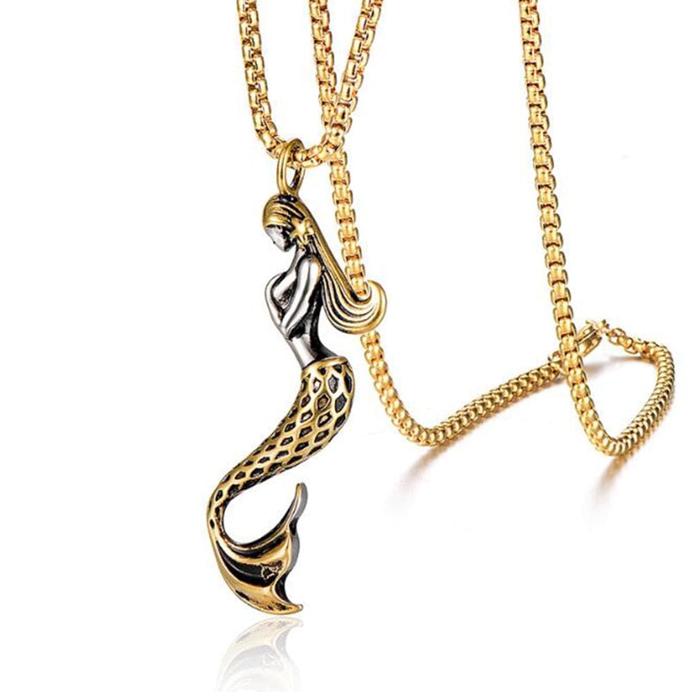 Vintage Gold Mermaid Necklace