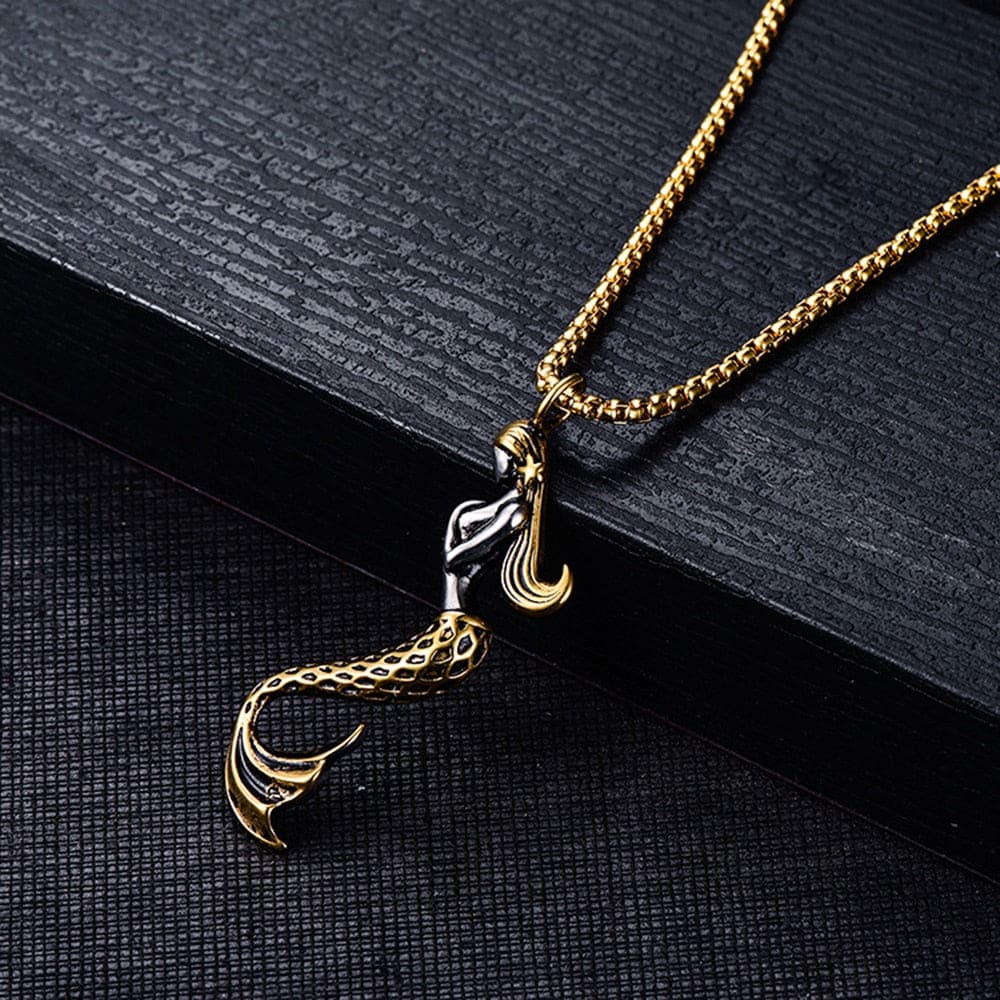 Vintage Gold Mermaid Necklace