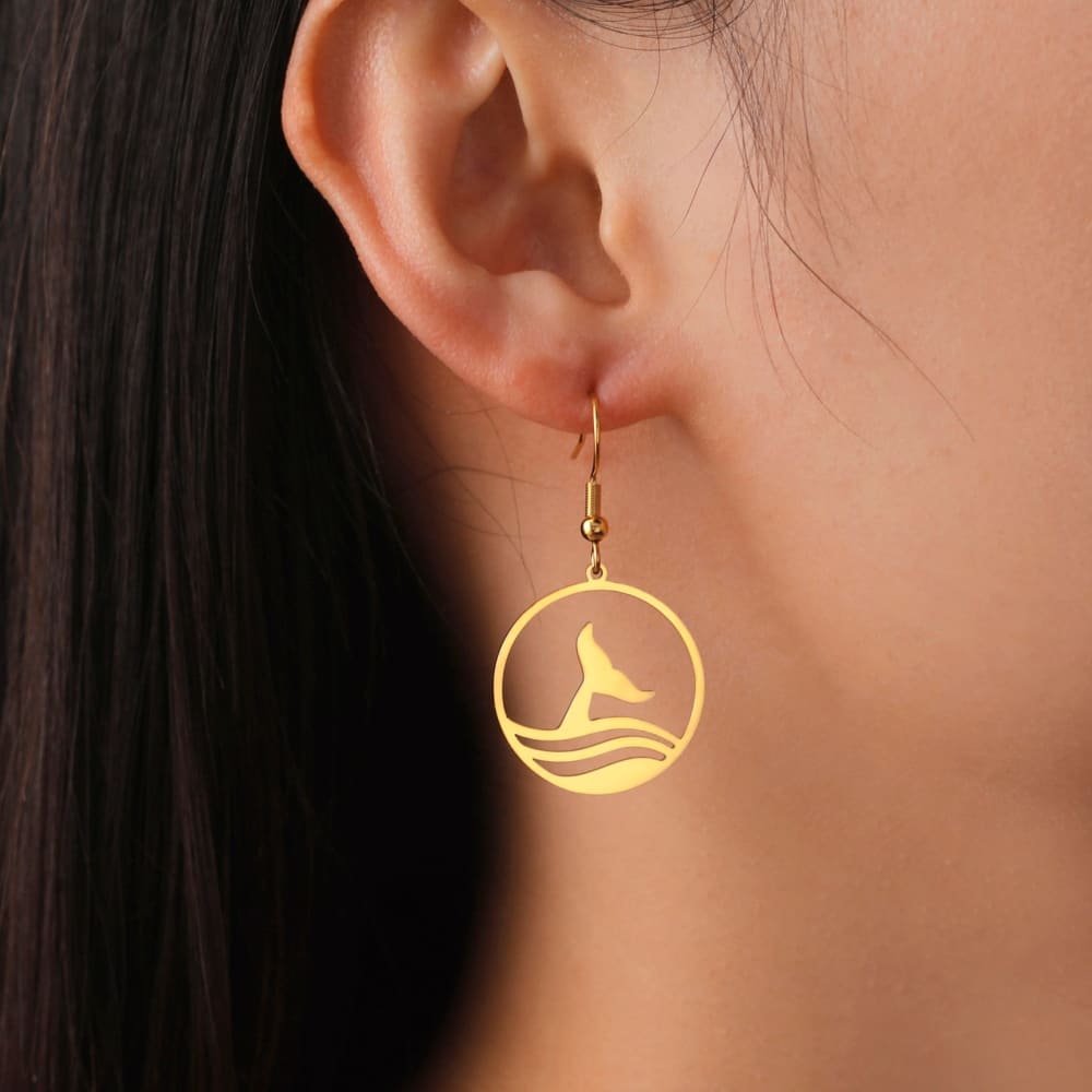 Whale Tail Drop Earrings