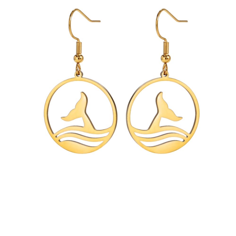 Whale Tail Drop Earrings