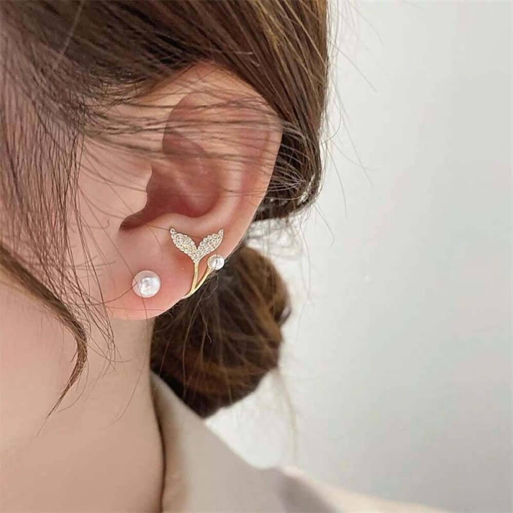 Whale Tail Stud Earrings