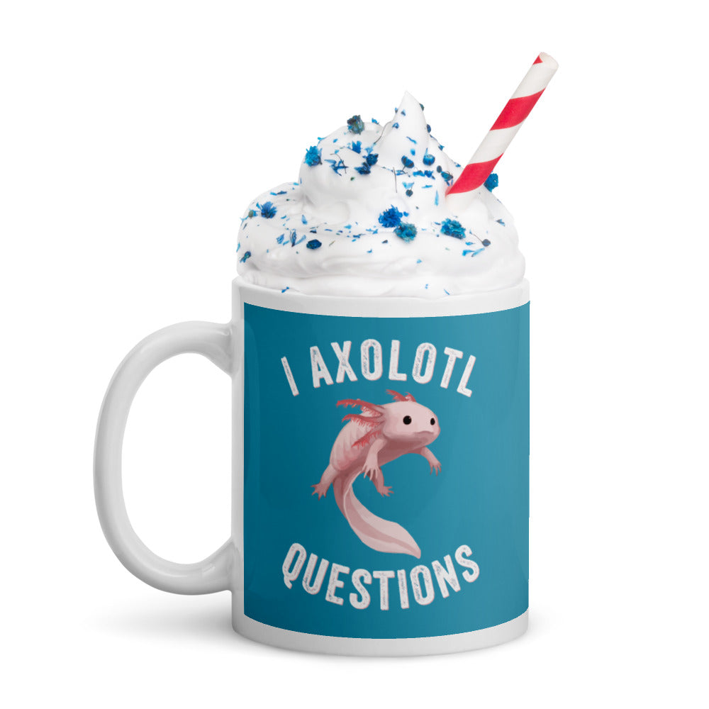 I axolotl questions, Axolotl Fish Mug, Axolotl Lover Gift, Cute Axolotl Mug, Axolotl Mug, Animal Lover Mug, Mexican walking fish mug - Madeinsea©