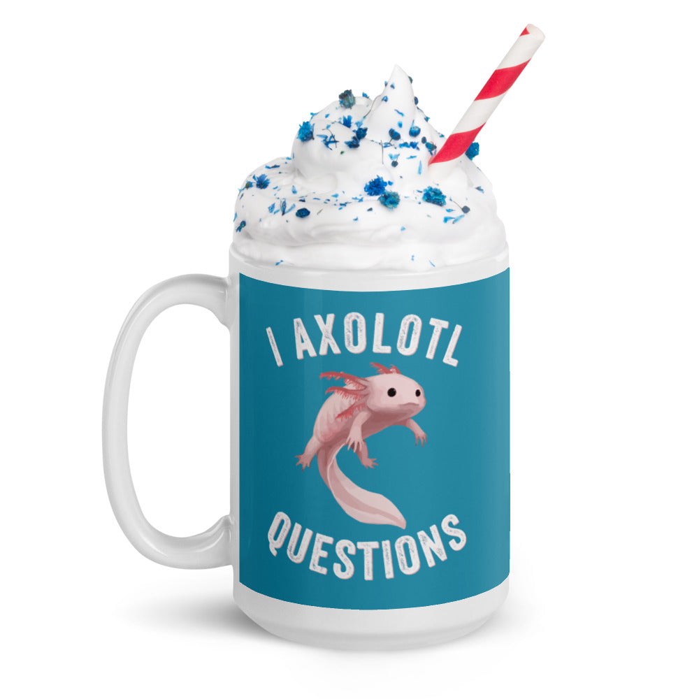 I axolotl questions, Axolotl Fish Mug, Axolotl Lover Gift, Cute Axolotl Mug, Axolotl Mug, Animal Lover Mug, Mexican walking fish mug - Madeinsea©