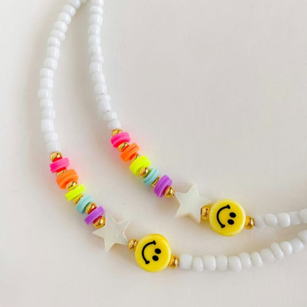 White Smiley Beach Necklace