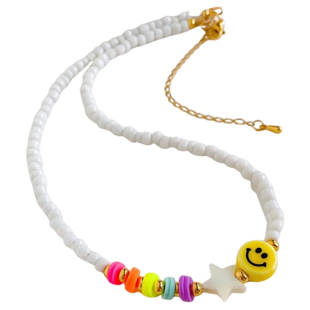 White Smiley Beach Necklace