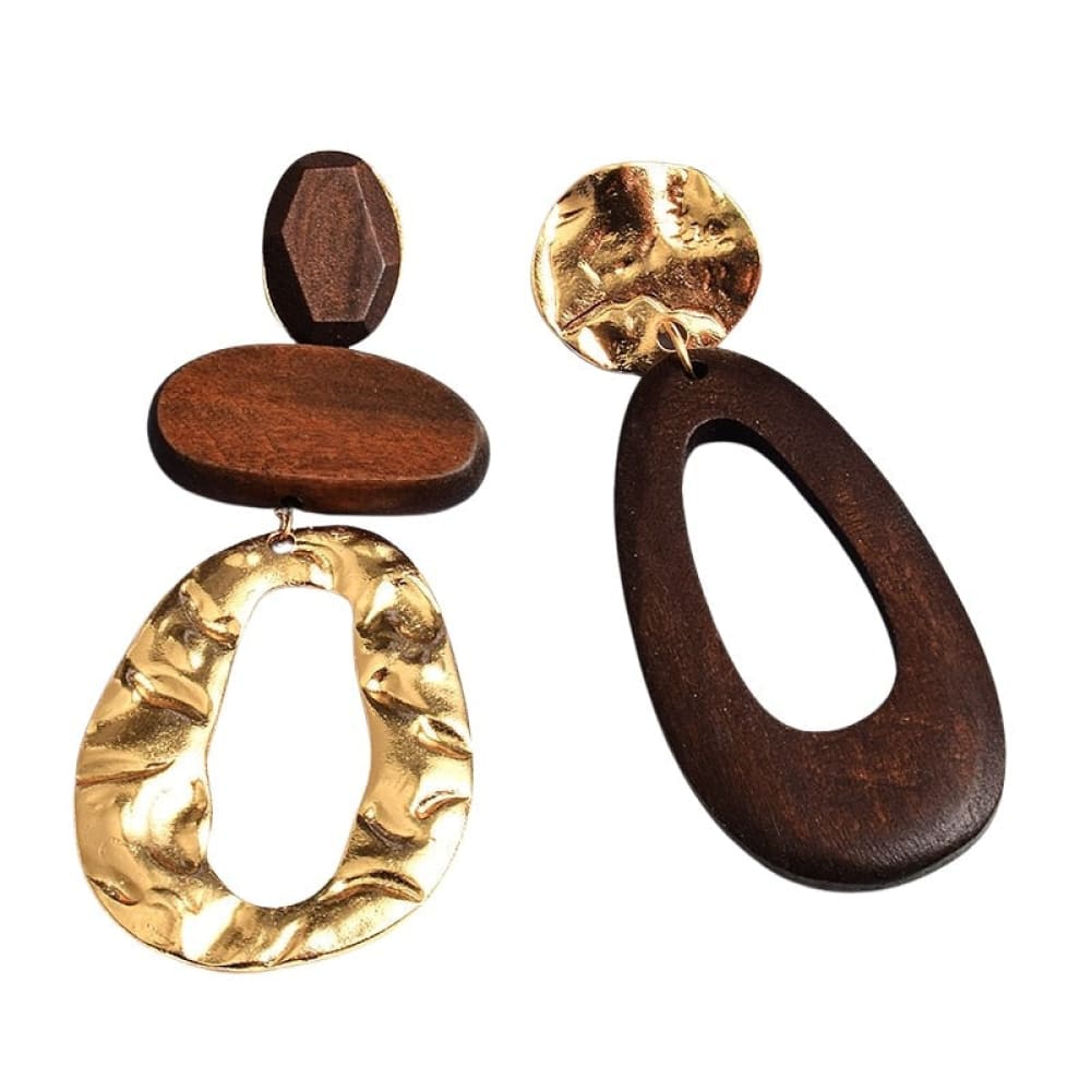 Wooden Drop Beach Earrings