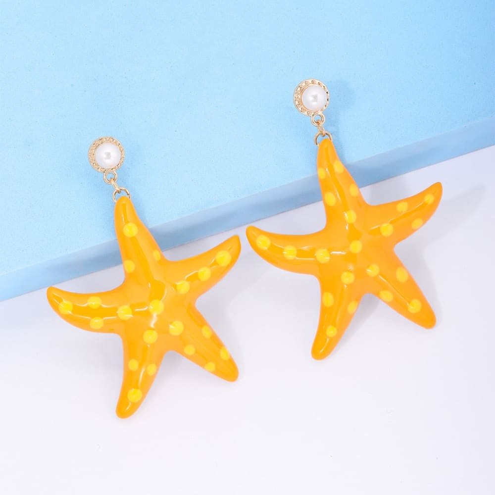 Yellow Starfish Earrings