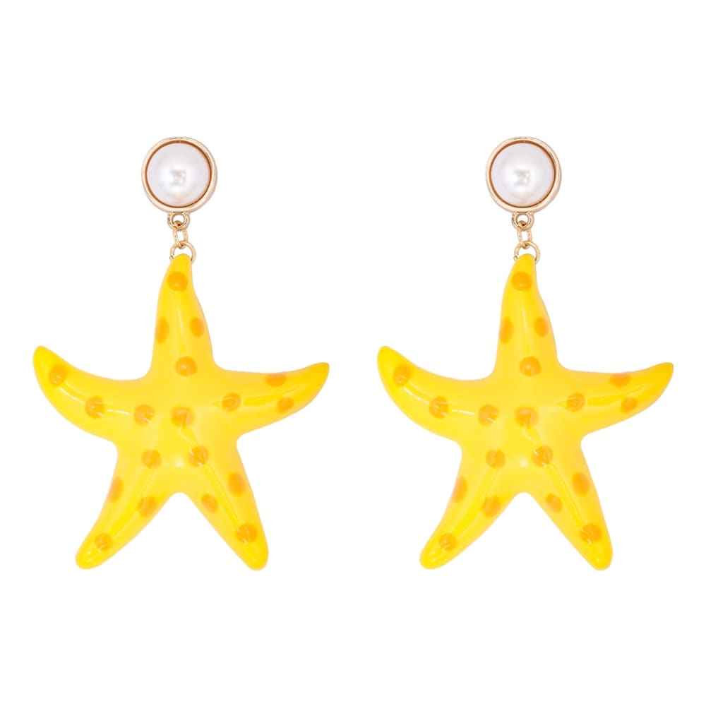 Yellow Starfish Earrings