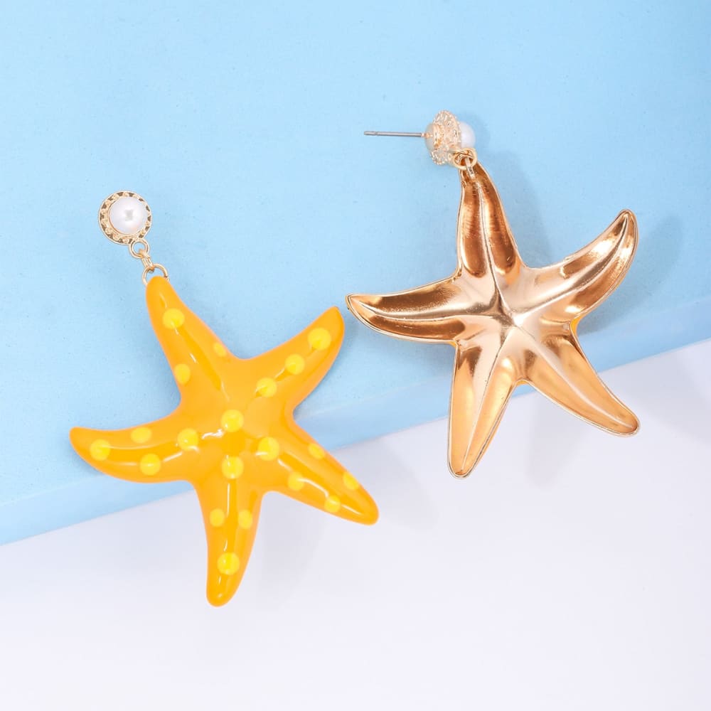 Yellow Starfish Earrings