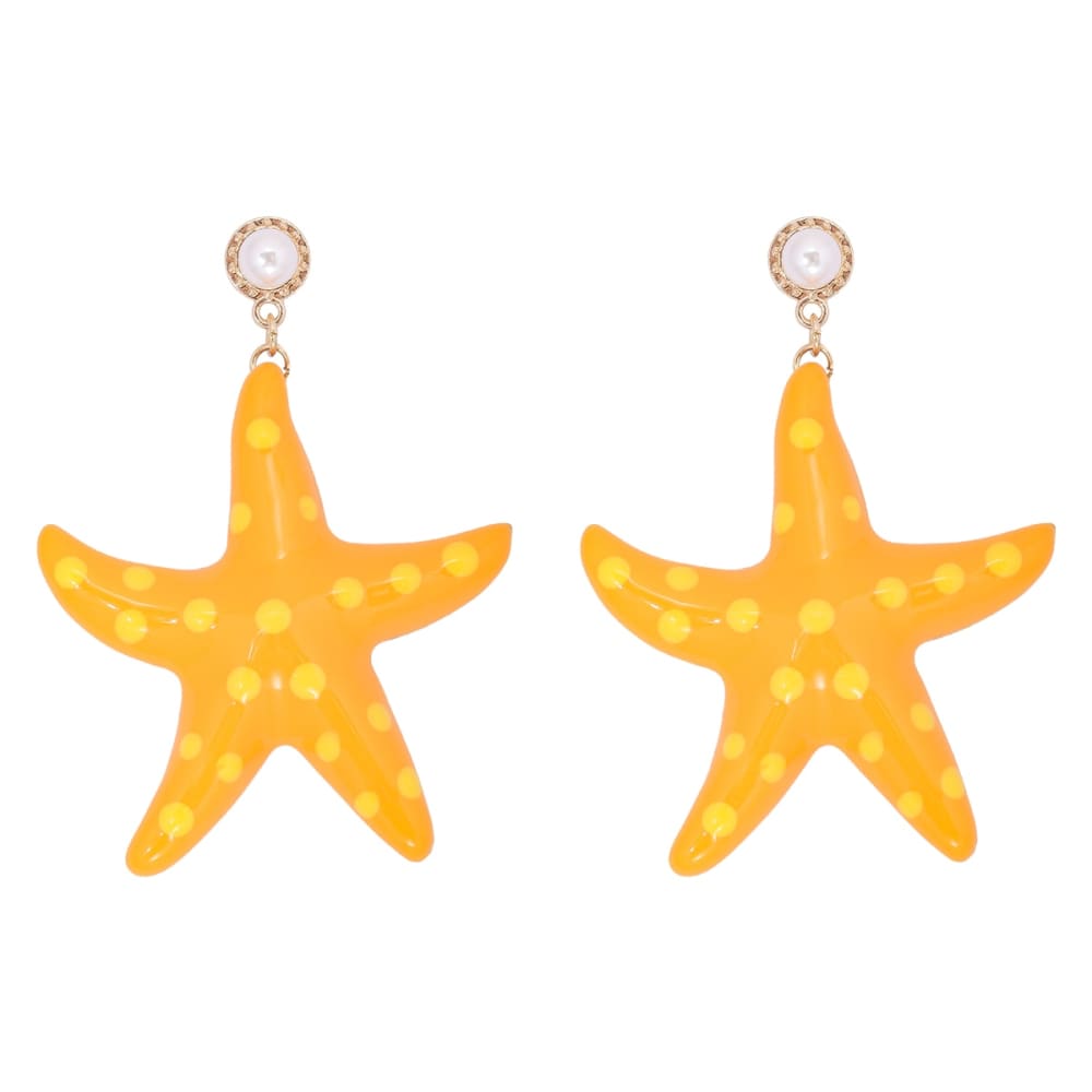 Yellow Starfish Earrings