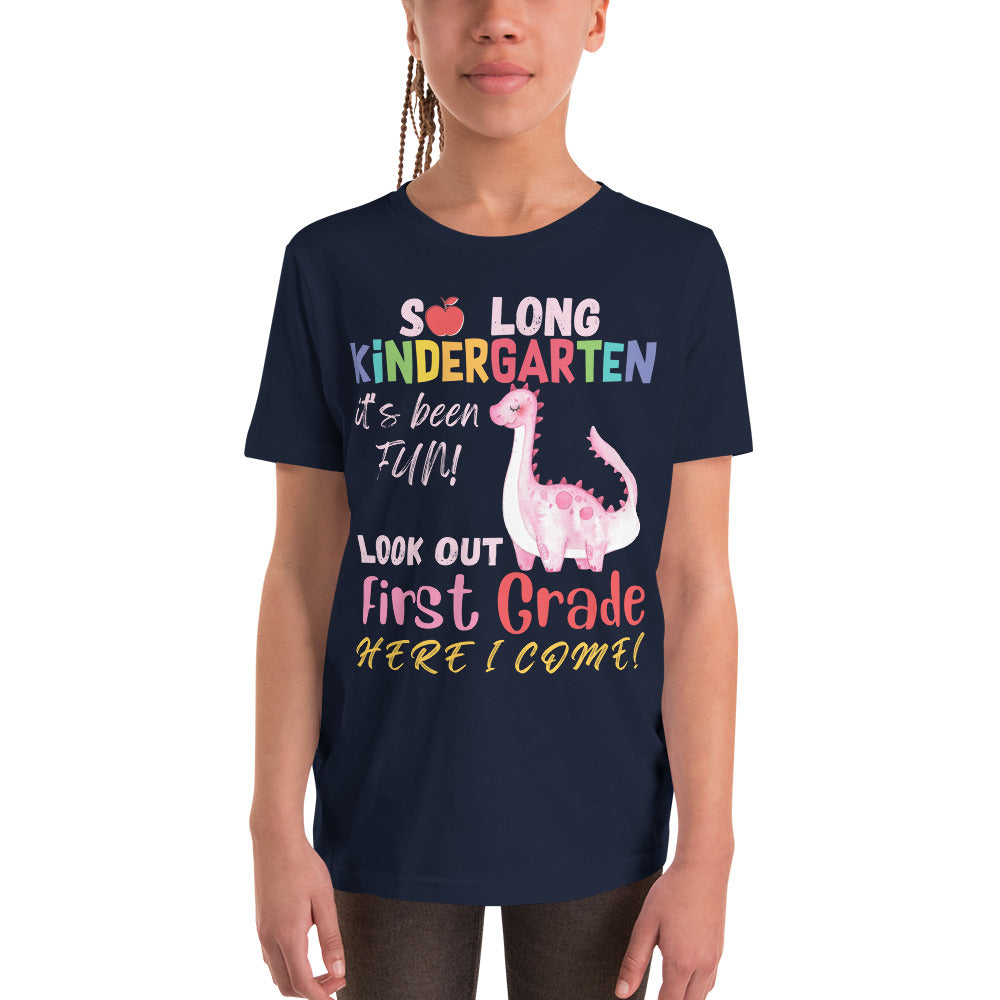 So long Kindergarten it's been fun, look out 1st grade here I come, Kindergarten graduation kids shirt, Kindergarten graduate student gift