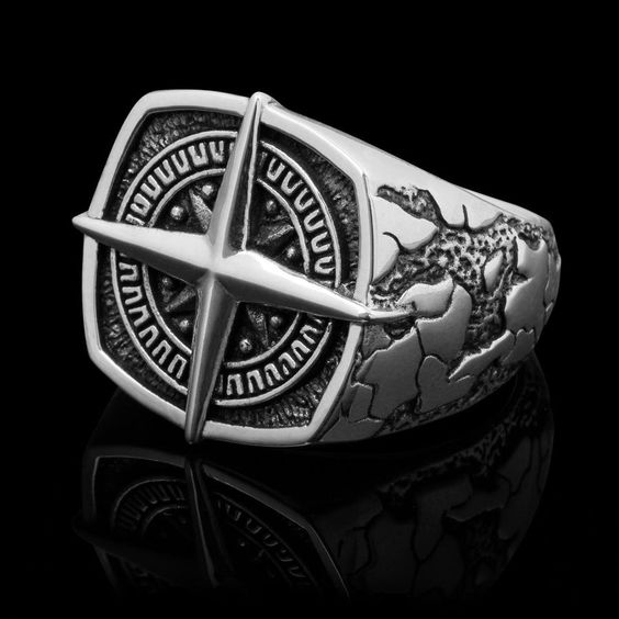 Compass Rings Design Element Compass Rings | Silver & Stainless Steel.