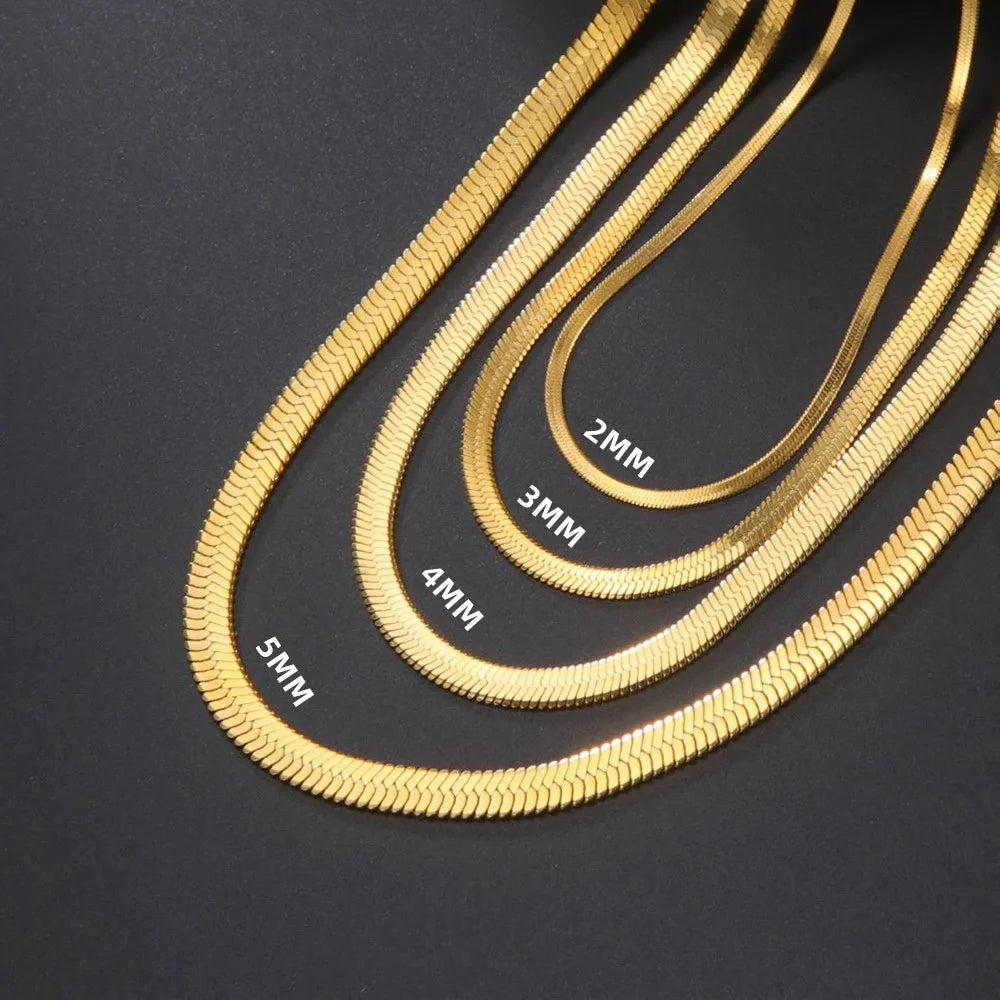 Fashion Stainless Steel Snake Chain Bracelet for Women Men Gold Silver Color Classic Chain Bracelets Jewelry Christmas Gift