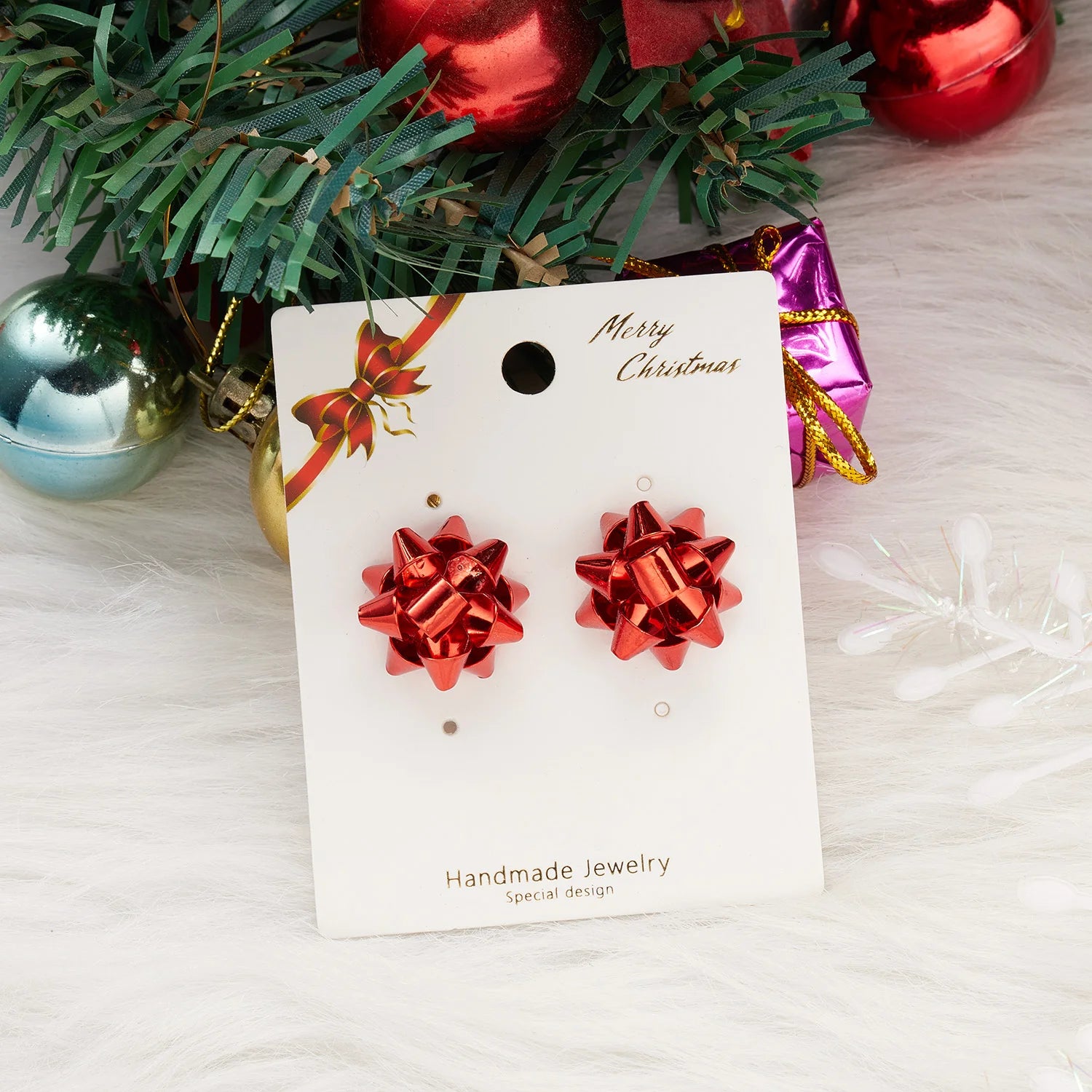 Fashion Christmas Ornaments Stud Earrings For Women Santa Claus Snowman Elk Christmas Tree Asymmetry Earring New Year Jewelry