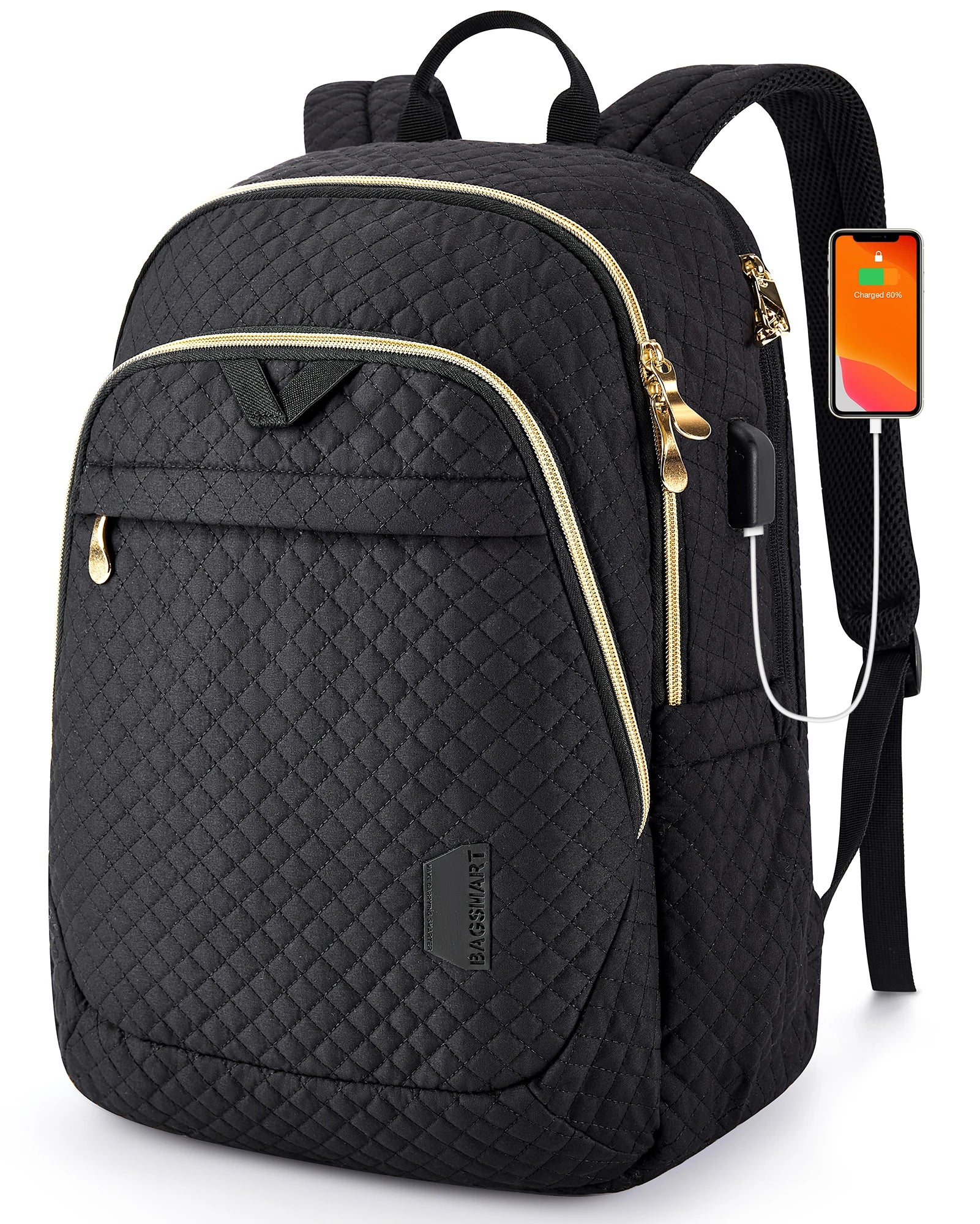 BAGSMART Women's Backpack School Bags for Girl 15.6 inch Laptop Bag Fe
