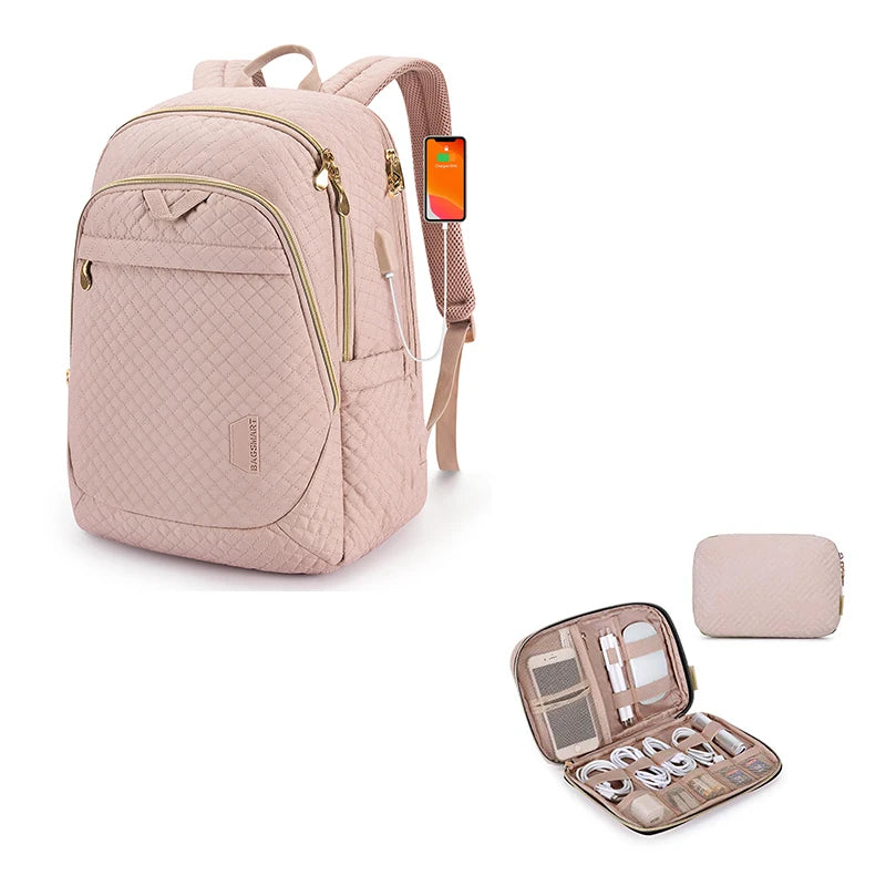 BAGSMART Women's Backpack School Bags for Girl 15.6 inch Laptop Bag Female College Book Bag Casual Daypack Travel Backpack