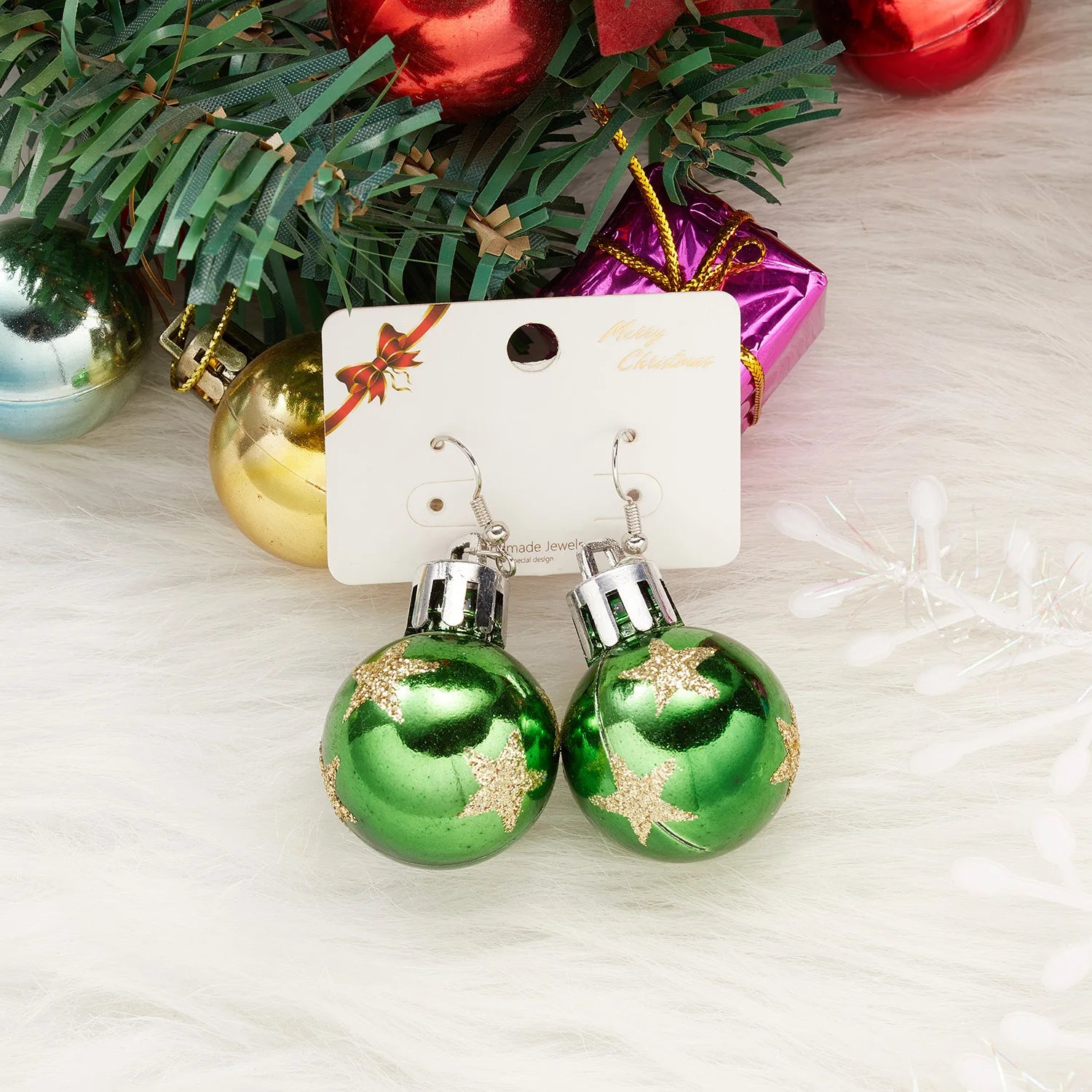 Fashion Christmas Ornaments Stud Earrings For Women Santa Claus Snowman Elk Christmas Tree Asymmetry Earring New Year Jewelry