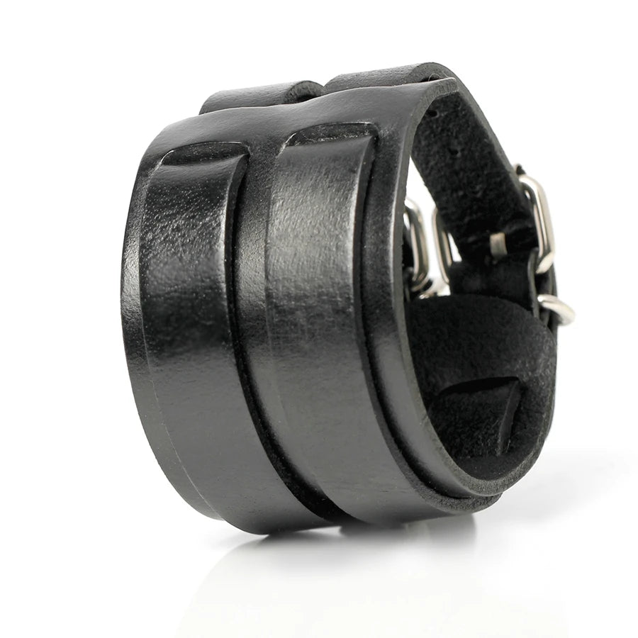 TYO Cowboy Style Bandage Genuine Leather Bracelet Adjustable Bangle Men Fashion Wristband Knight Charm Accessories Birthday Gift