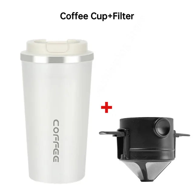350ml/500ml Stainless Steel Coffee Cup Travel Thermal Mug Leak-Proof Thermos Bottle Tea Coffee Mug Vacuum Flask Insulated Cups
