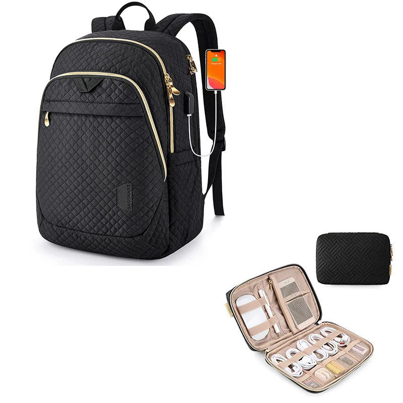 BAGSMART Women's Backpack School Bags for Girl 15.6 inch Laptop Bag Female College Book Bag Casual Daypack Travel Backpack