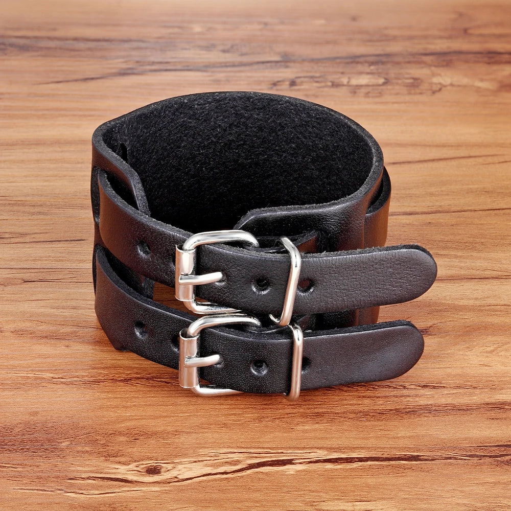 TYO Cowboy Style Bandage Genuine Leather Bracelet Adjustable Bangle Men Fashion Wristband Knight Charm Accessories Birthday Gift