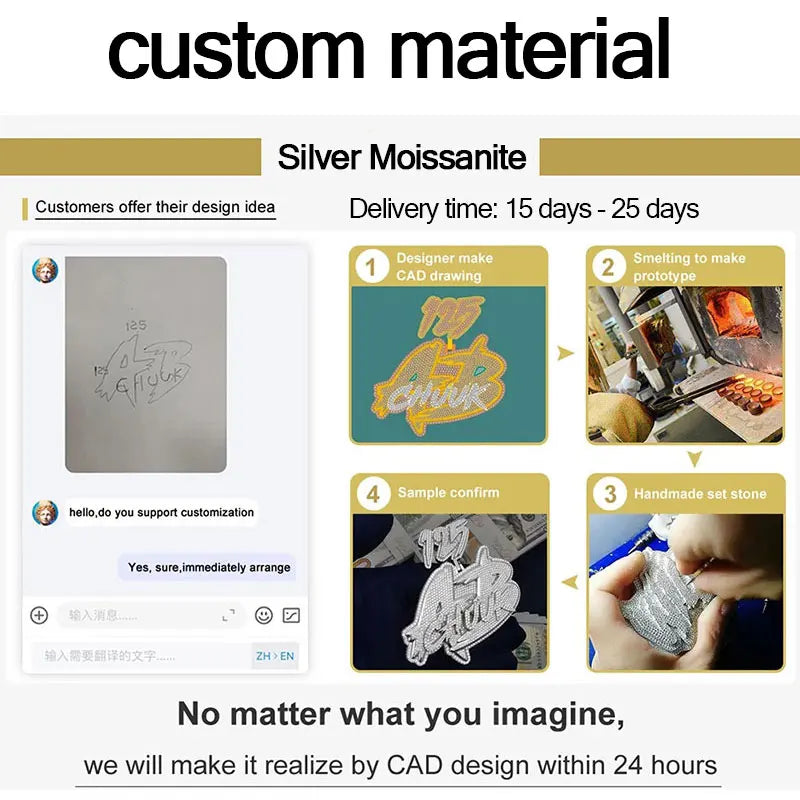 Custom Made Product Hip Hop Jewelry Pendant Necklace