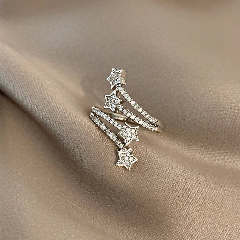 Korean New Exquisite Geometric Round Ring Women's Fashion Luxury Zircon Finger Ring Simple Temperament Versatile Jewelry - Madeinsea©