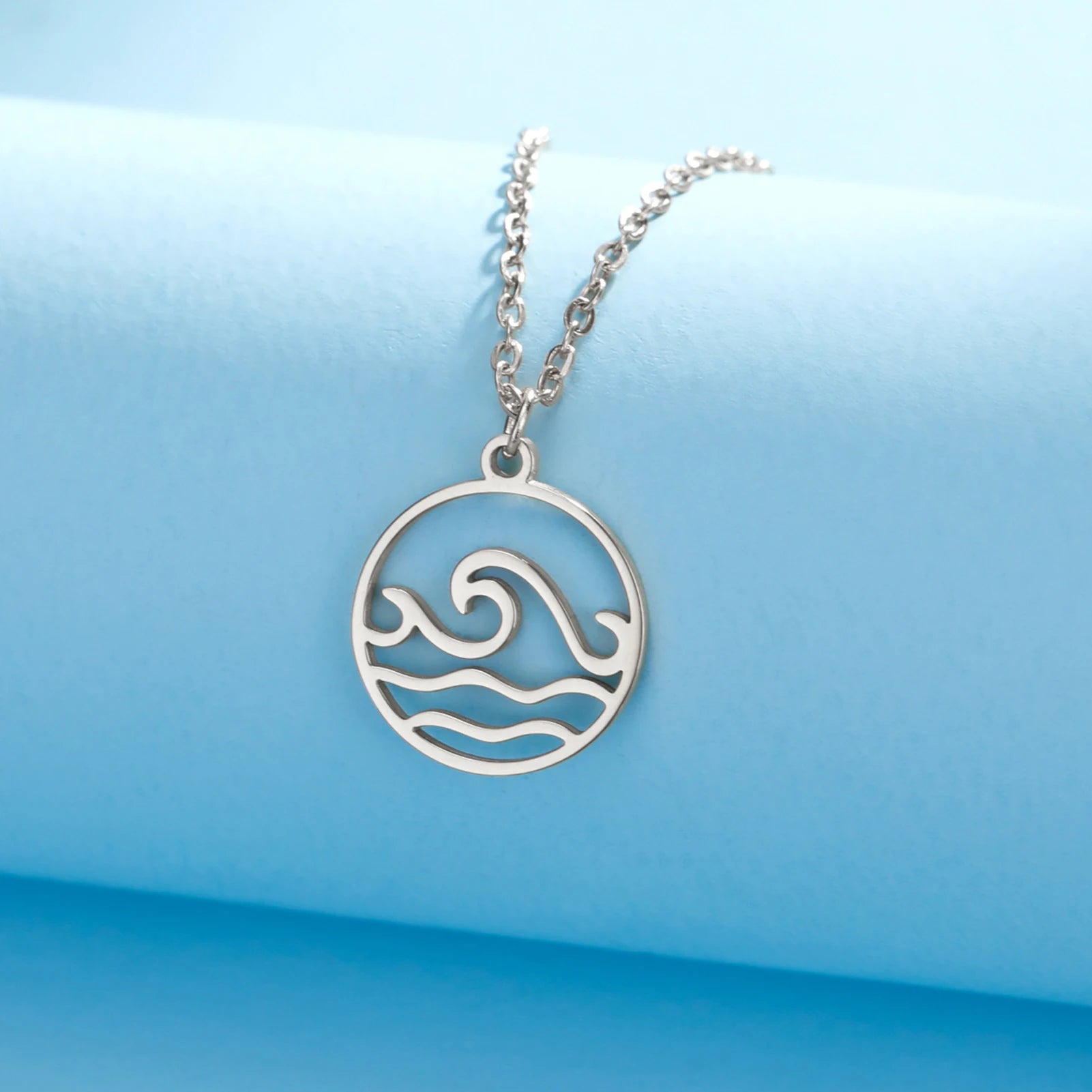 Sea Wave Stainless Steel Pendant Necklace - Madeinsea©