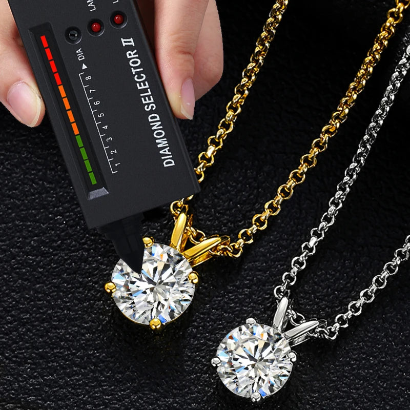 TUHE Unisex VVS1 Moissanite Pendant Necklace 925 Silver FineJewelry Birthday Gifts