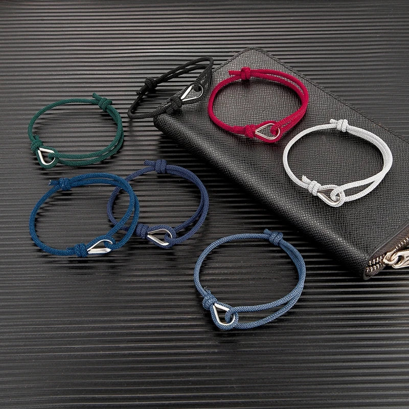 MKENDN Men Nautical Bracelet Adjustable Rope Bracelet With Stainless steel carabiner For Women Outdoor Survival Jewelry